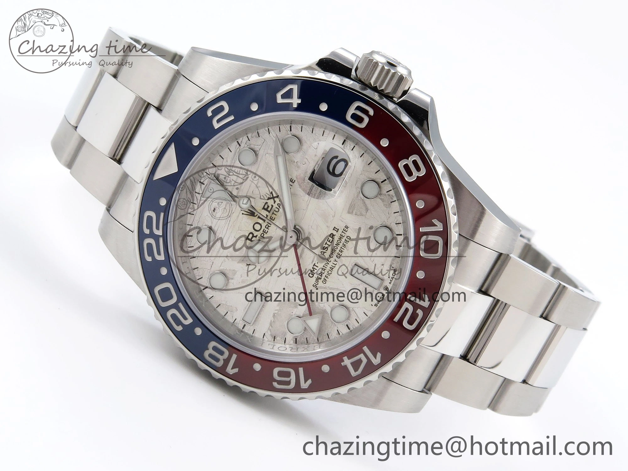 GMT-Master II 126719 BLRO Blue Red Ceramic C+SF Best Edition Meteorite Dial on Bracelet VR3285 CHS