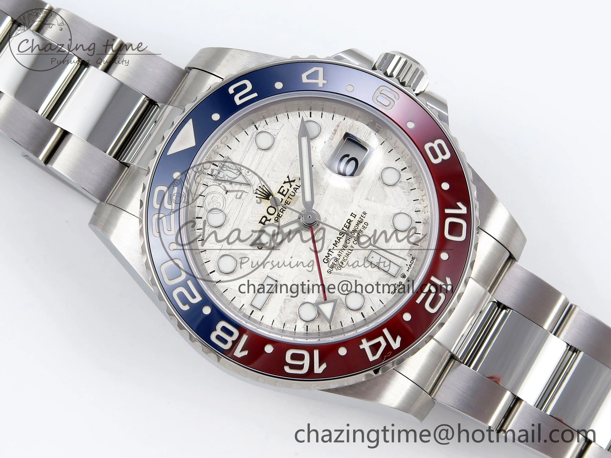 GMT-Master II 126719 BLRO Blue Red Ceramic C+SF Best Edition Meteorite Dial on Bracelet VR3285 CHS
