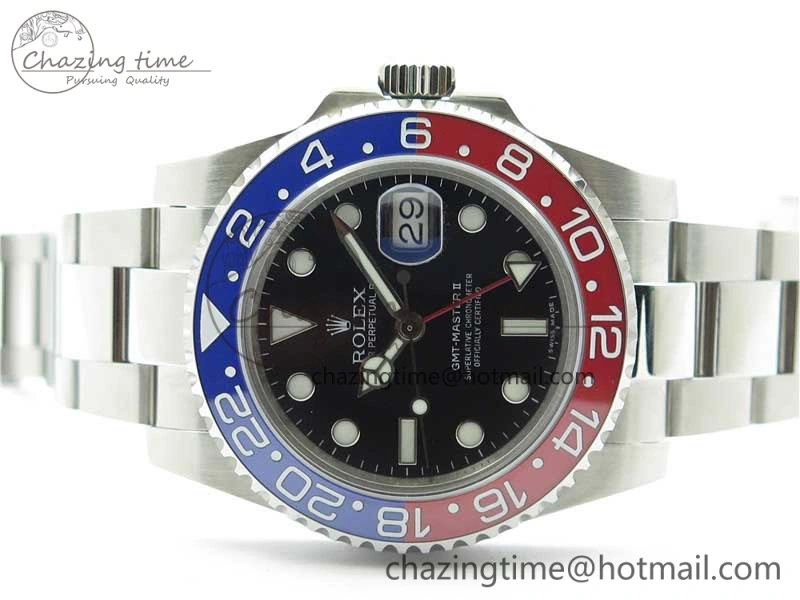 GMT Master II 126719 BLRO Red Blue Ceramic 316L Steel Bp Maker 1:1 Best Edition Black Dial on SS Bracelet SA3186