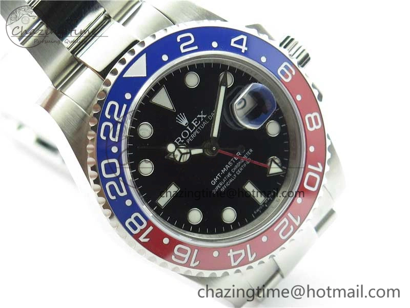 GMT Master II 126719 BLRO Red Blue Ceramic 316L Steel Bp Maker 1:1 Best Edition Black Dial on SS Bracelet SA3186