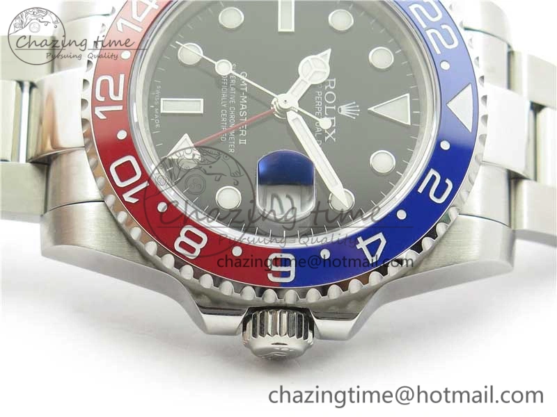 GMT Master II 126719 BLRO Red Blue Ceramic 316L Steel Bp Maker 1:1 Best Edition Black Dial on SS Bracelet SA3186