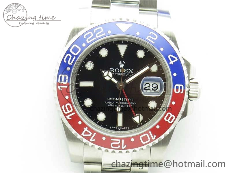 GMT Master II 126719 BLRO Red Blue Ceramic 316L Steel Bp Maker 1:1 Best Edition Black Dial on SS Bracelet SA3186