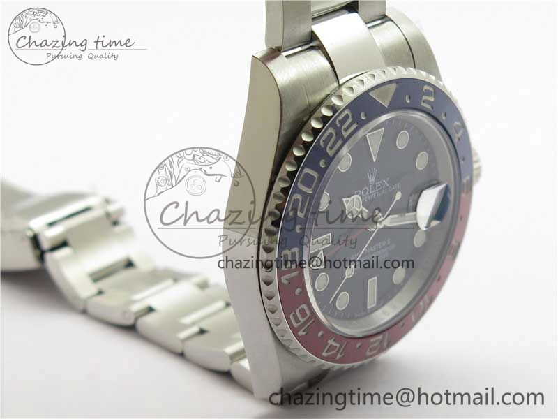 GMT Master II 126719 BLRO Red Blue Ceramic 316L Steel ROF Best Edition Black Dial on SS Bracelet A3186