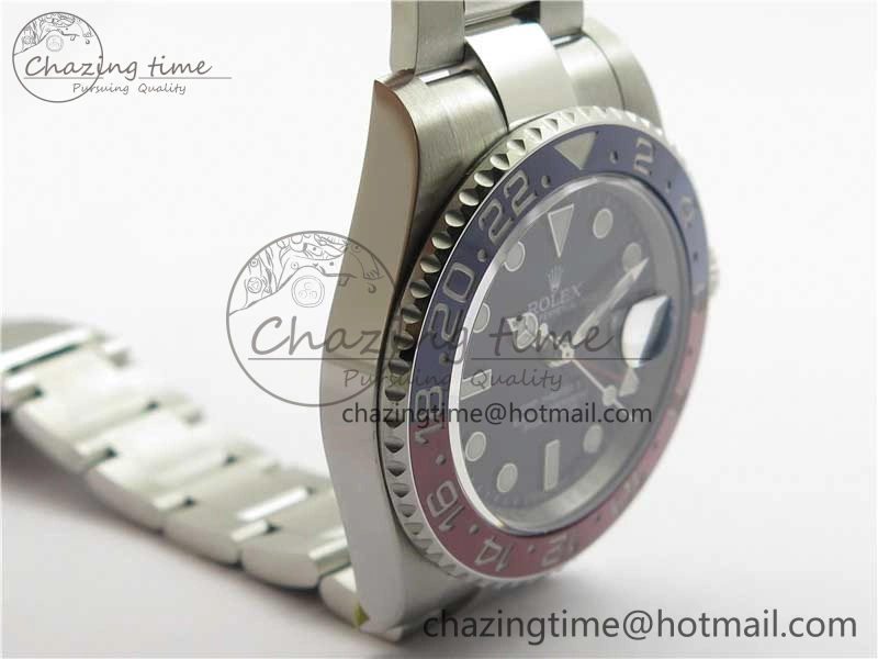 GMT Master II 126719 BLRO Red Blue Ceramic 316L Steel ROF Best Edition Black Dial on SS Bracelet A3186