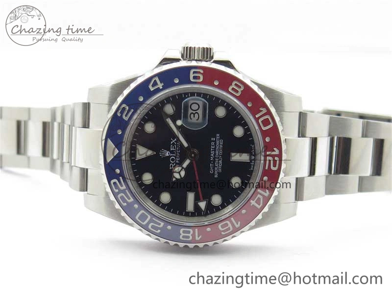 GMT Master II 126719 BLRO Red Blue Ceramic 316L Steel ROF Best Edition Blue Dial on SS Bracelet A3186