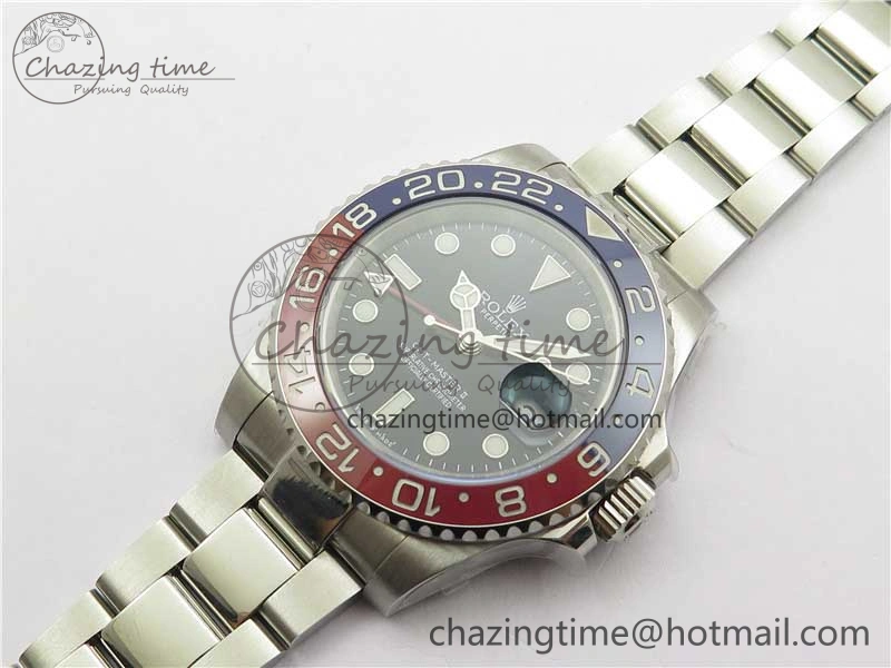 GMT Master II 126719 BLRO Red Blue Ceramic 316L Steel ROF Best Edition Blue Dial on SS Bracelet A3186