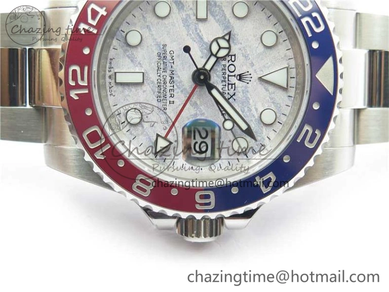 GMT Master II 126719 BLRO Red Blue Ceramic 316L Steel ROF Best Edition Meteorite Dial on SS Bracelet A3186