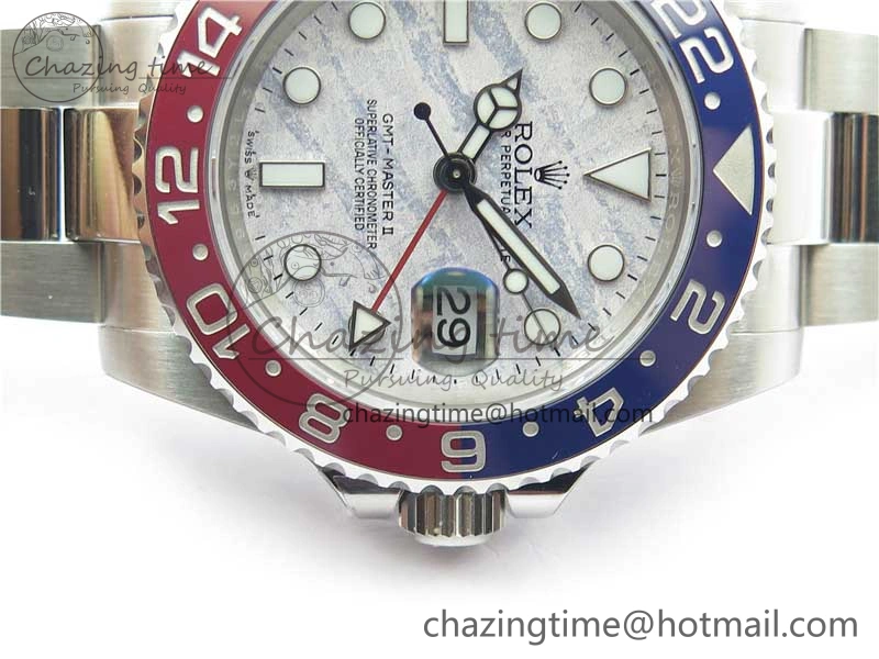 GMT Master II 126719 BLRO Red Blue Ceramic 316L Steel ROF Best Edition Meteorite Dial on SS Bracelet A3186