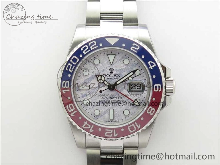 GMT Master II 126719 BLRO Red Blue Ceramic 316L Steel ROF Best Edition Meteorite Dial on SS Bracelet A3186