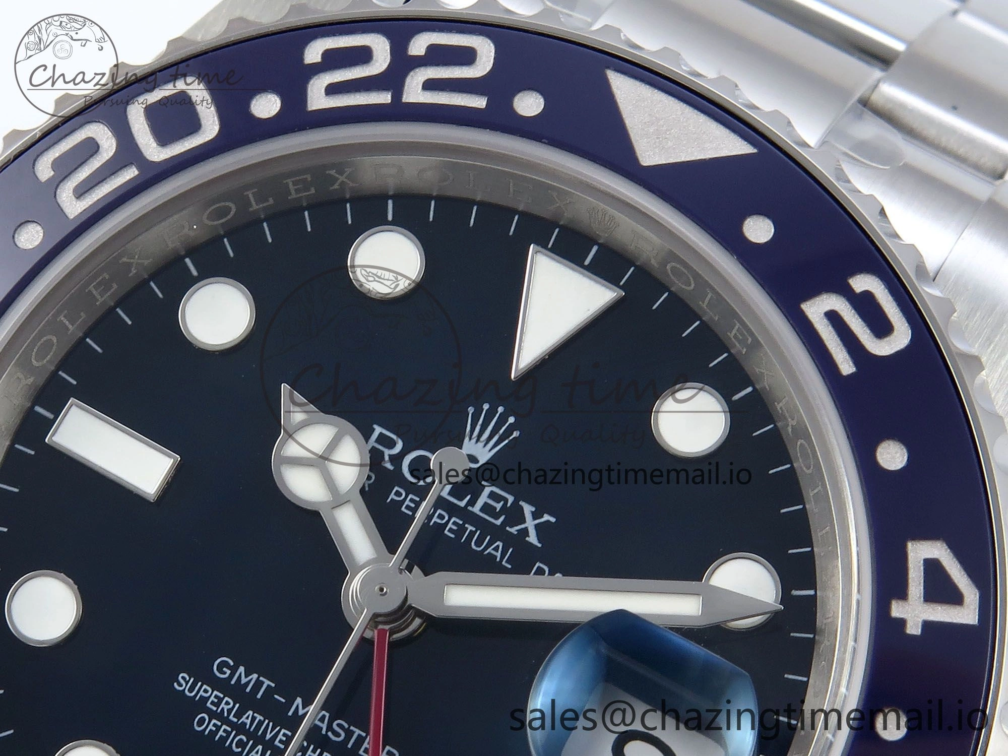 GMT-Master II 126719 BLRO Red Blue Ceramic 904L Steel EWE 1:1 Best Edition Blue Dial on Oyster Strap EWE3285 V5