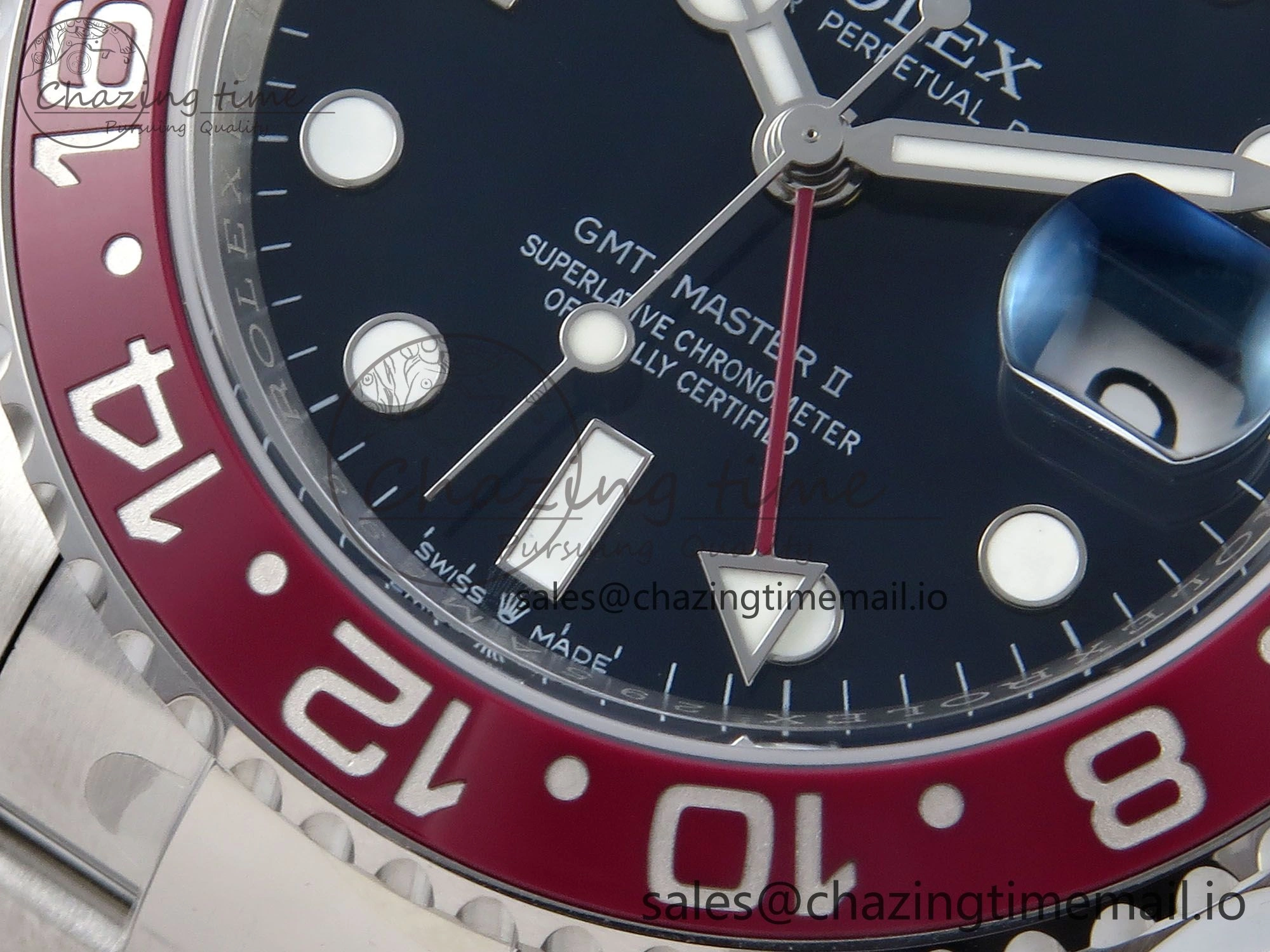GMT-Master II 126719 BLRO Red Blue Ceramic 904L Steel EWE 1:1 Best Edition Blue Dial on Oyster Strap EWE3285 V5