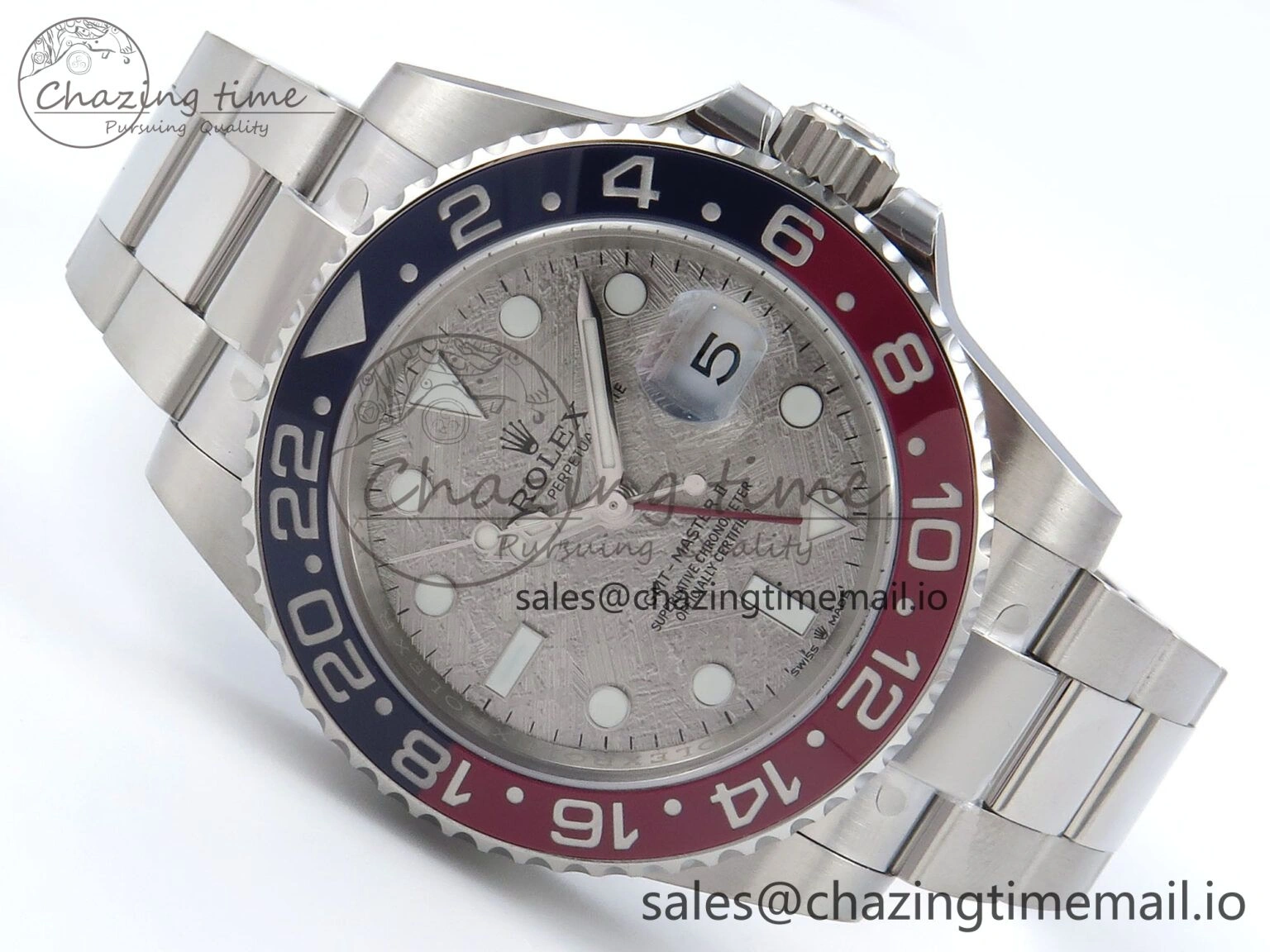 GMT-Master II 126719 BLRO Red Blue Ceramic 904L Steel EWE 1:1 Best Edition Meteorite on Oyster Strap EWE3285 V5