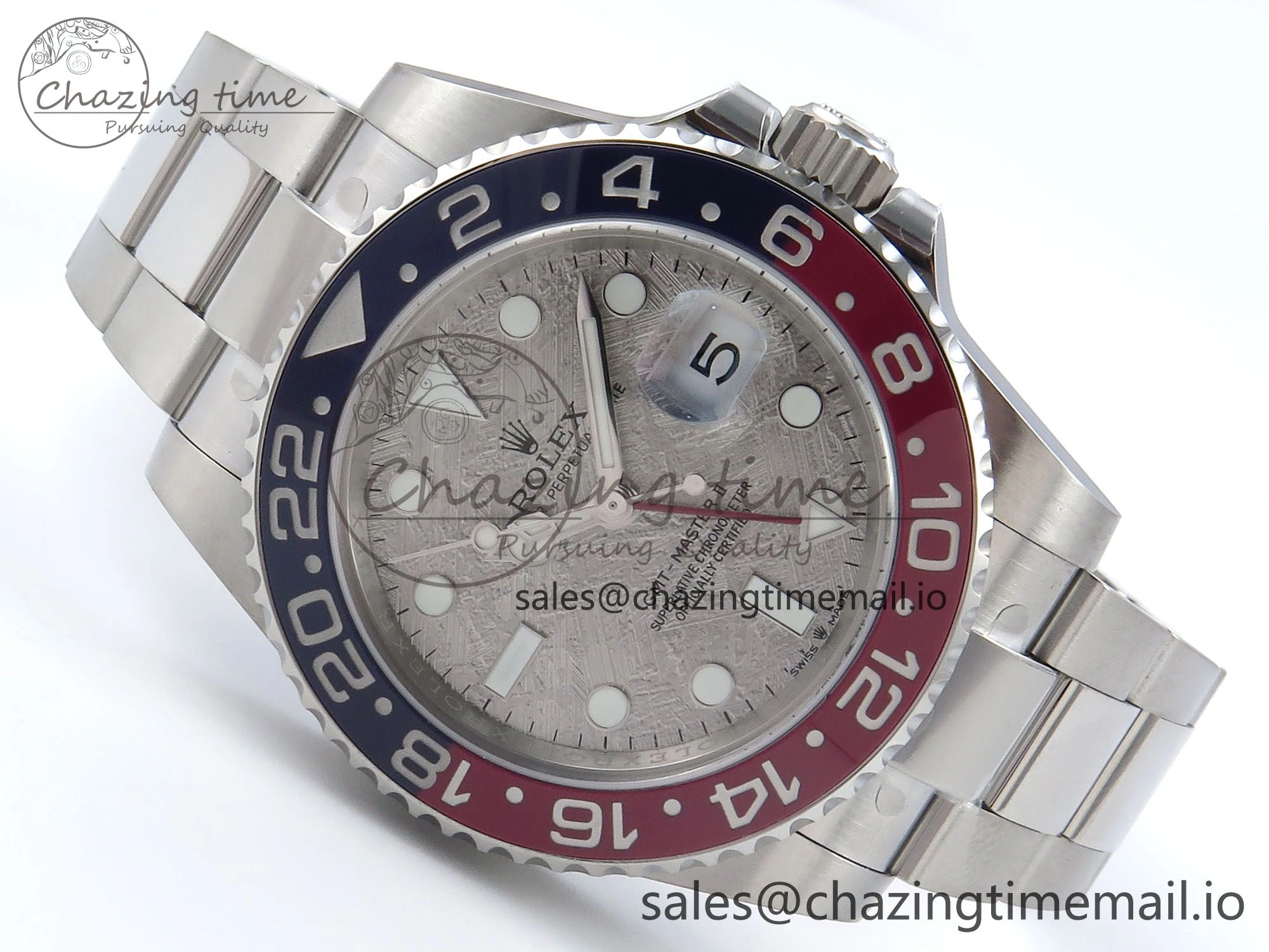 GMT-Master II 126719 BLRO Red Blue Ceramic 904L Steel EWE 1:1 Best Edition Meteorite on Oyster Strap EWE3285 V5