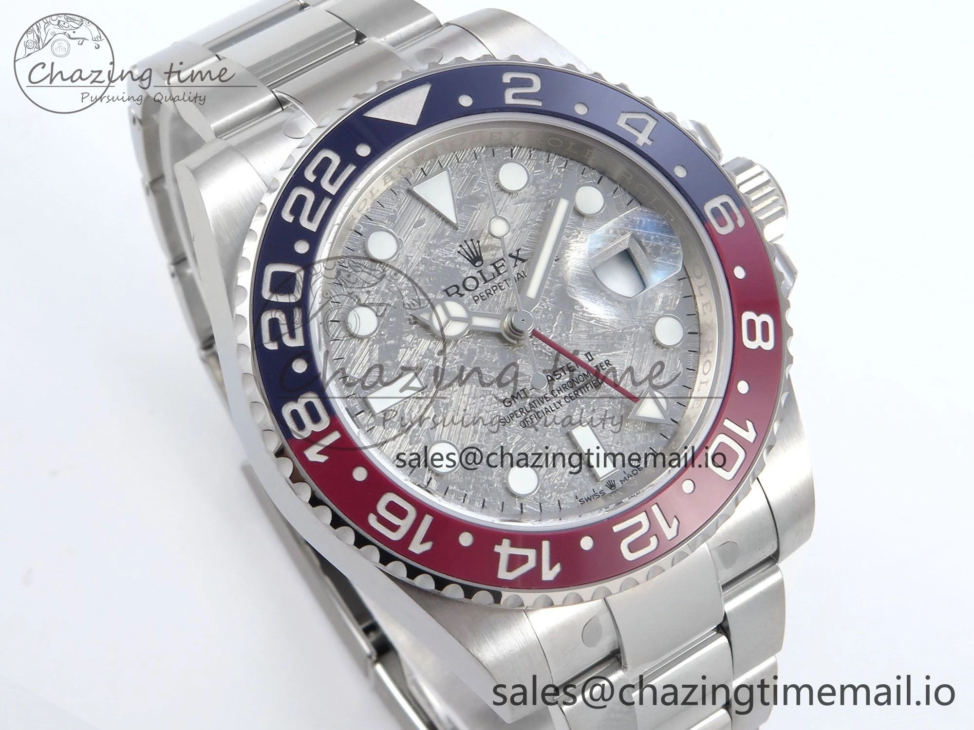 GMT-Master II 126719 BLRO Red Blue Ceramic 904L Steel EWE 1:1 Best Edition Meteorite on Oyster Strap EWE3285 V5
