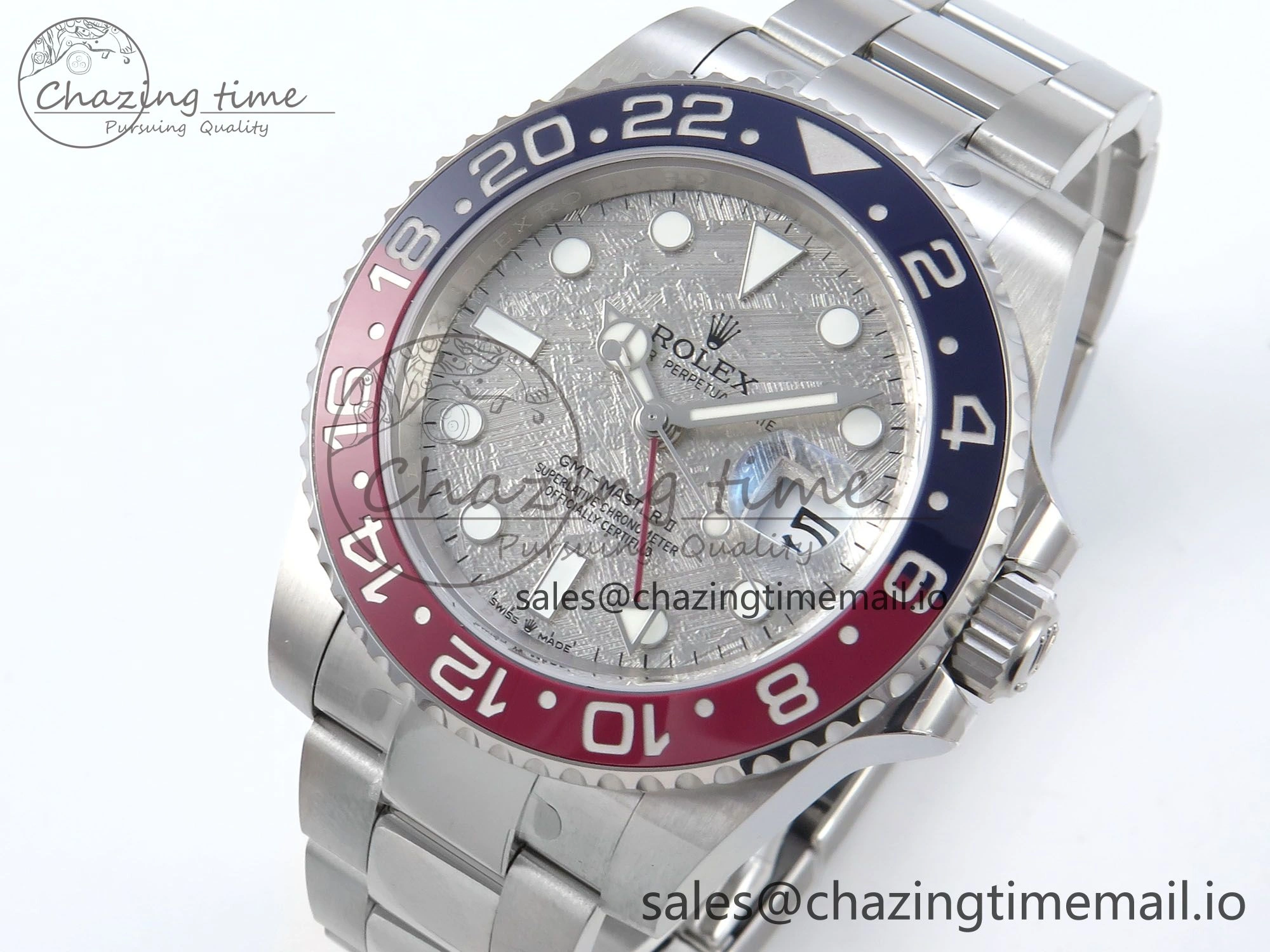GMT-Master II 126719 BLRO Red Blue Ceramic 904L Steel EWE 1:1 Best Edition Meteorite on Oyster Strap EWE3285 V5