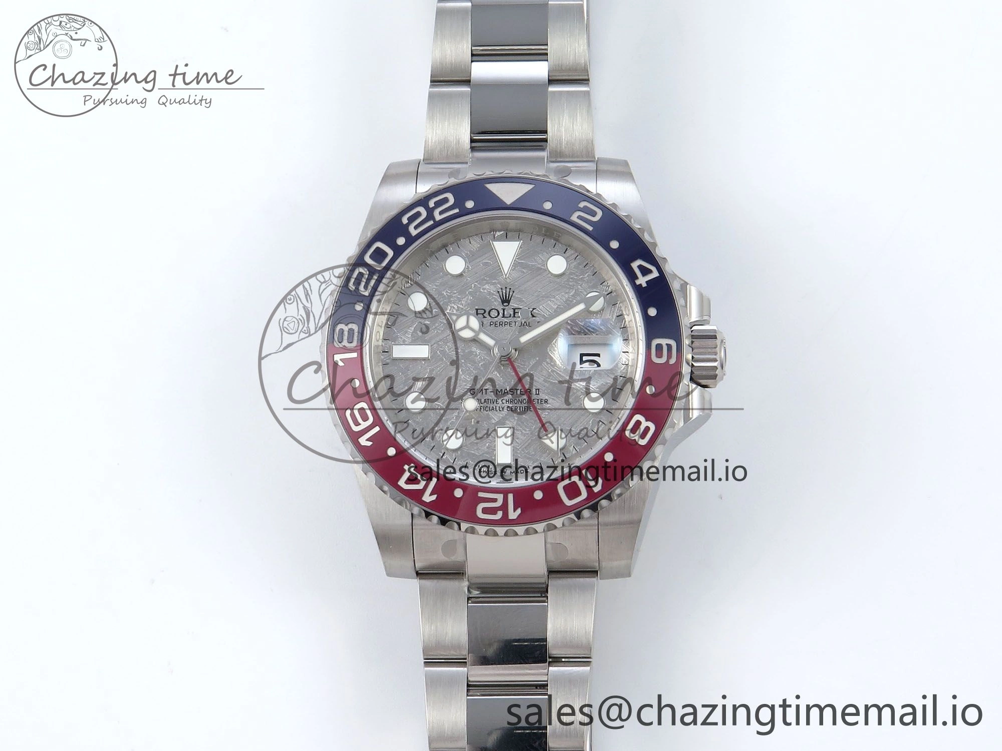 GMT-Master II 126719 BLRO Red Blue Ceramic 904L Steel EWE 1:1 Best Edition Meteorite on Oyster Strap EWE3285 V5