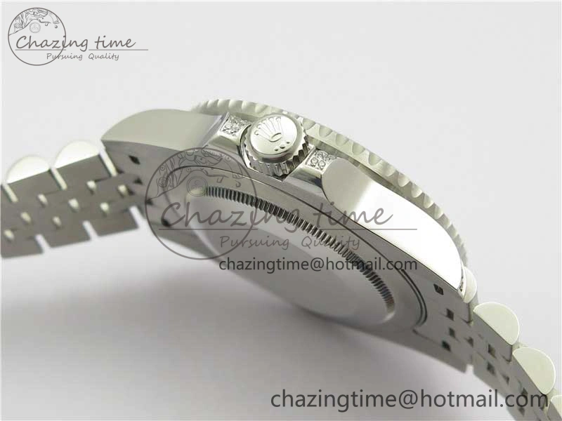 GMT-Master II Red Blue Diamonds Bezel 904L Steel GMF Best Edition Black Dial On Jubilee Bracelet SA3285 CHS V3