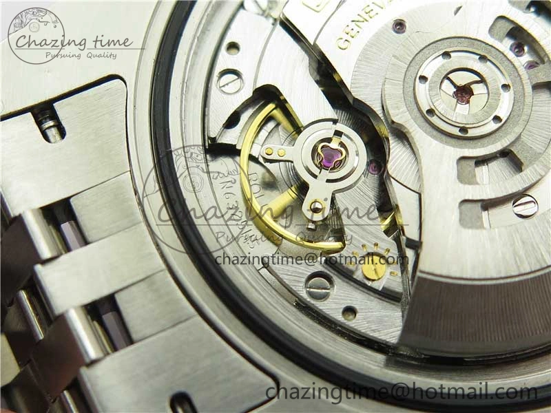 GMT-Master II Red Blue Diamonds Bezel 904L Steel GMF Best Edition Black Dial On Jubilee Bracelet SA3285 CHS V3