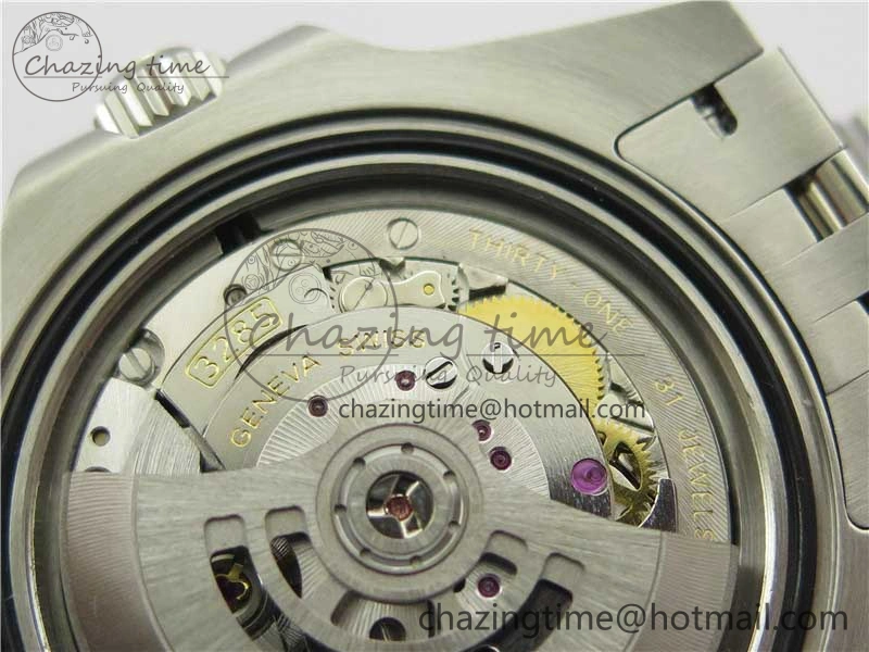 GMT-Master II Red Blue Diamonds Bezel 904L Steel GMF Best Edition Black Dial On Jubilee Bracelet SA3285 CHS V3