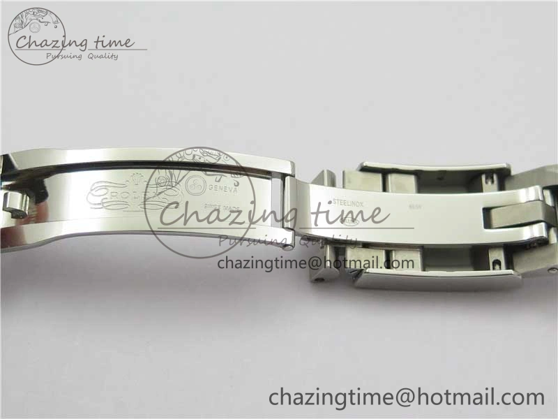 GMT-Master II Red Blue Diamonds Bezel 904L Steel GMF Best Edition Black Dial On Jubilee Bracelet SA3285 CHS V3