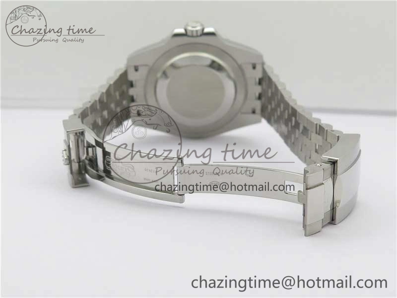 GMT-Master II Red Blue Diamonds Bezel 904L Steel GMF Best Edition Black Dial On Jubilee Bracelet SA3285 CHS V3