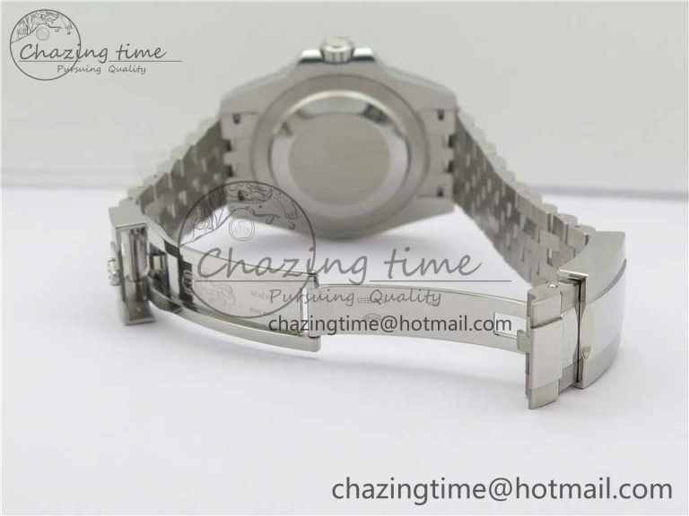 GMT-Master II White Blue Diamonds Bezel 904L Steel GMF Best Edition Black Dial On Jubilee Bracelet SA3285 CHS V3