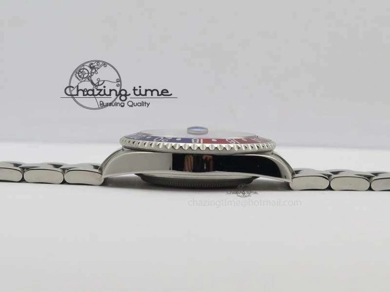 GMT-Master SS Bp-Maker Blue Red Bezel Black Dial On SS Bracelet A3186