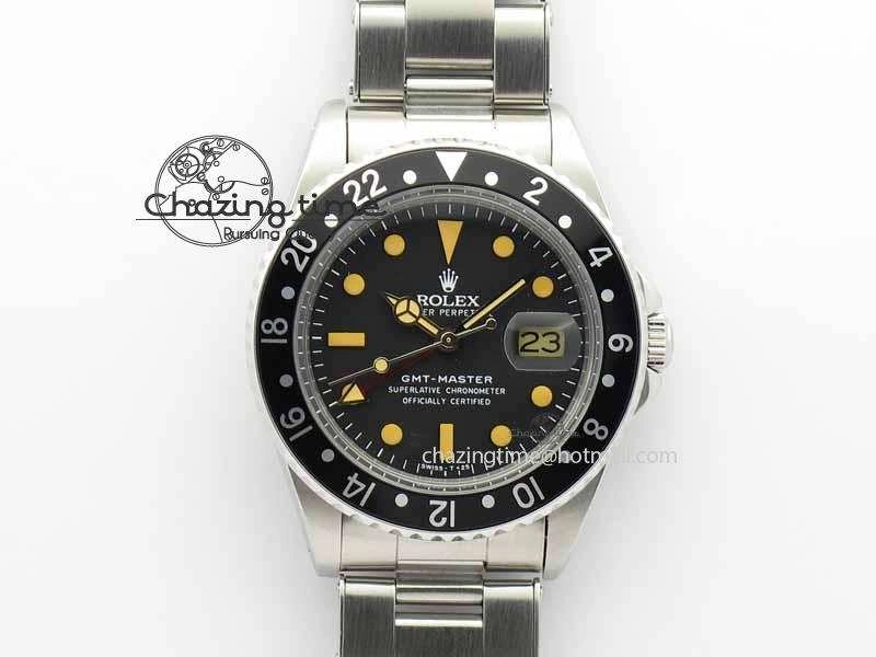 GMT-Master Vintage 1675 SS BP Best Edition Black Bezel Patina Markers A2813