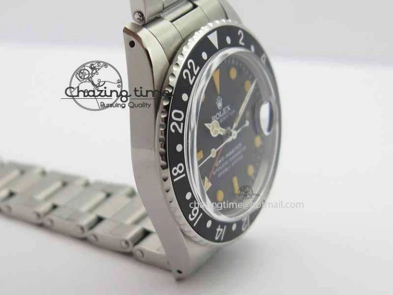 GMT-Master Vintage 1675 SS BP Best Edition Black Bezel Patina Markers A2813