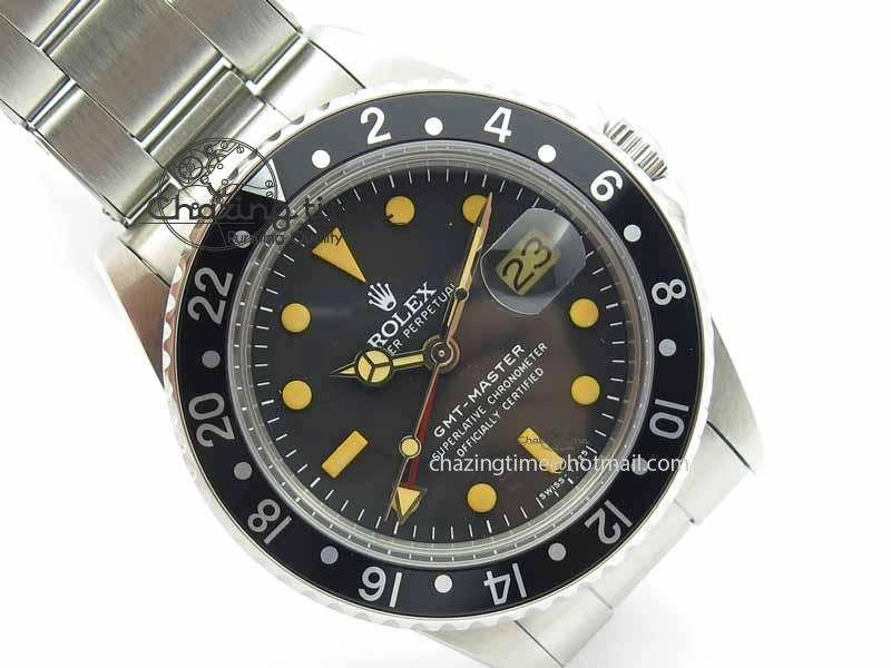 GMT-Master Vintage 1675 SS BP Best Edition Black Bezel Patina Markers A2813