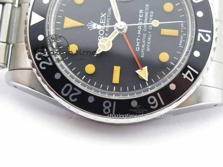 GMT-Master Vintage 1675 SS BP Best Edition Black Bezel Patina Markers A2813