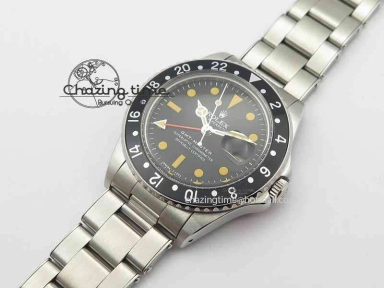 GMT-Master Vintage 1675 SS BP Best Edition Black Bezel Patina Markers A2813
