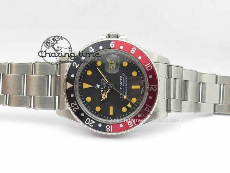 GMT-Master Vintage 1675 SS BP Best Edition Black Red Bezel Patina Markers A2813
