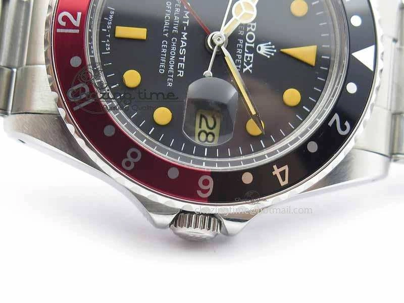 GMT-Master Vintage 1675 SS BP Best Edition Black Red Bezel Patina Markers A2813