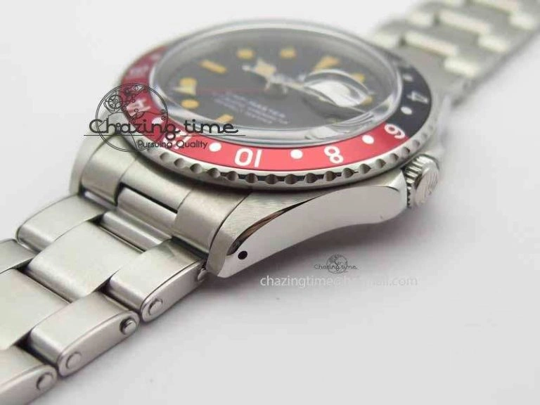 GMT-Master Vintage 1675 SS BP Best Edition Black Red Bezel Patina Markers A2813