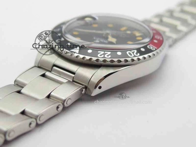 GMT-Master Vintage 1675 SS BP Best Edition Black Red Bezel Patina Markers A2813