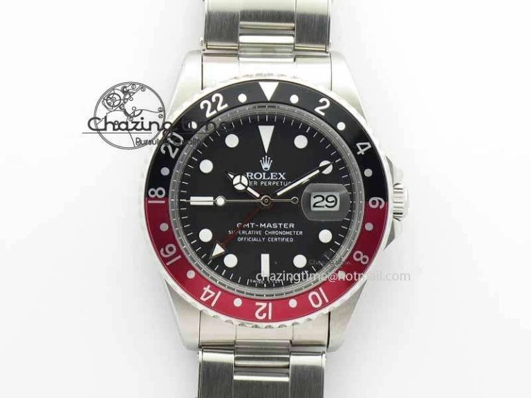 GMT-Master Vintage 1675 SS BP Best Edition Black Red Bezel White Markers A2813