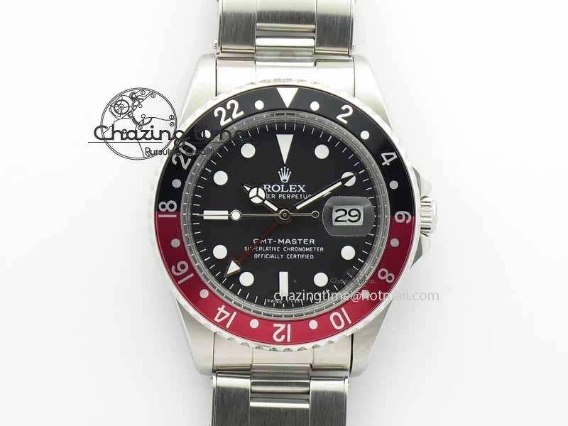 GMT-Master Vintage 1675 SS BP Best Edition Black Red Bezel White Markers A2813