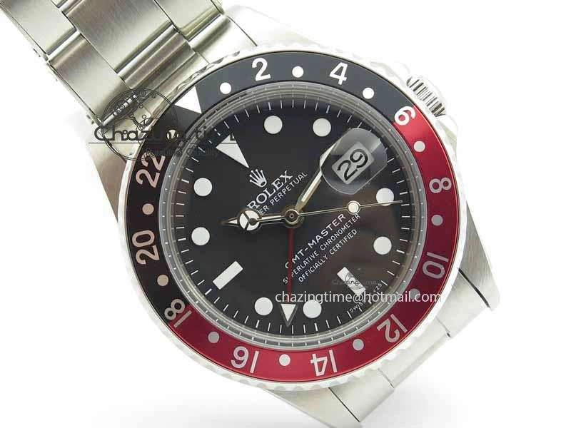 GMT-Master Vintage 1675 SS BP Best Edition Black Red Bezel White Markers A2813
