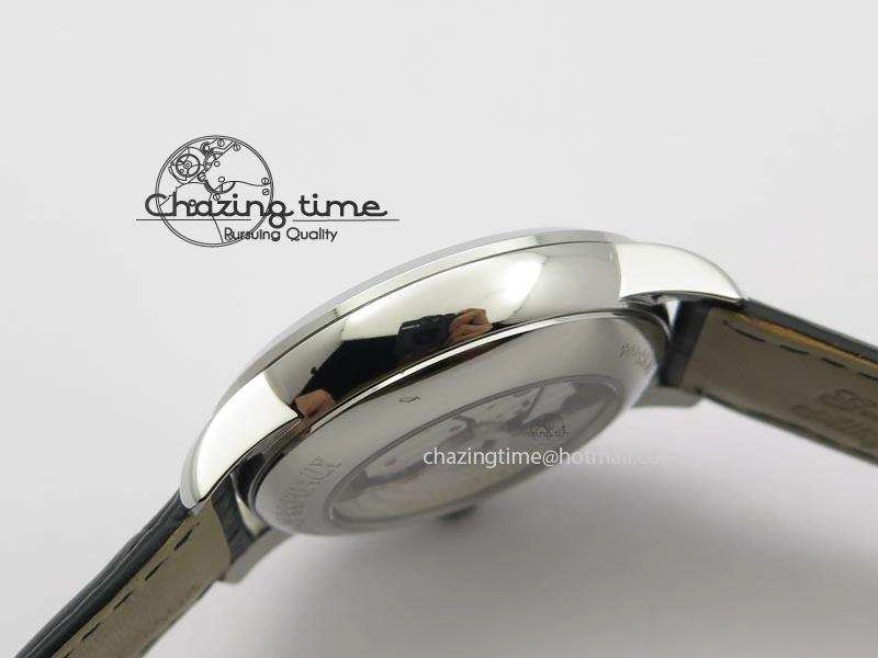 GP Moonphase SS Silver Dial On Black Leather Strap On Cal.GP033MO