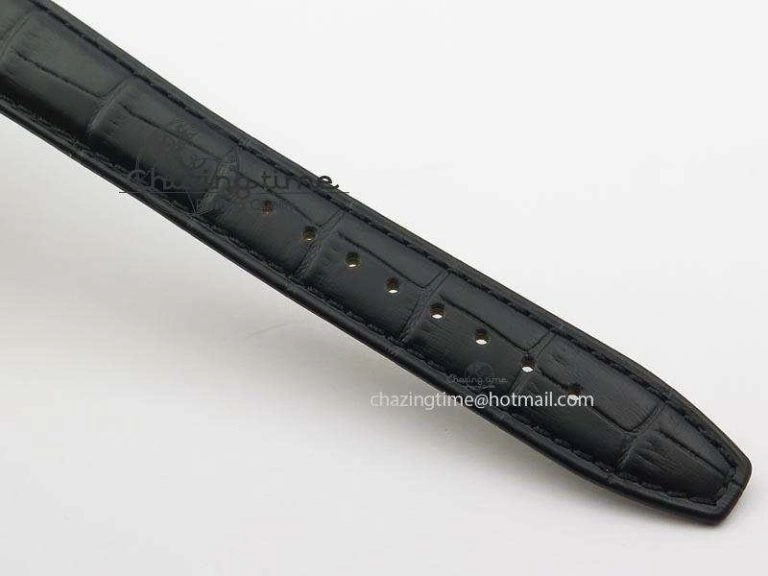 GP Moonphase SS Silver Dial On Black Leather Strap On Cal.GP033MO