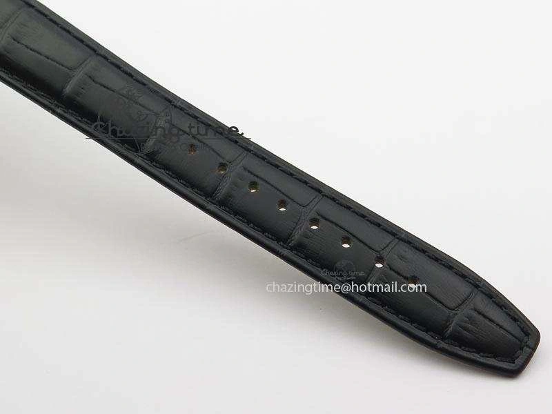 GP Moonphase SS Silver Dial On Black Leather Strap On Cal.GP033MO