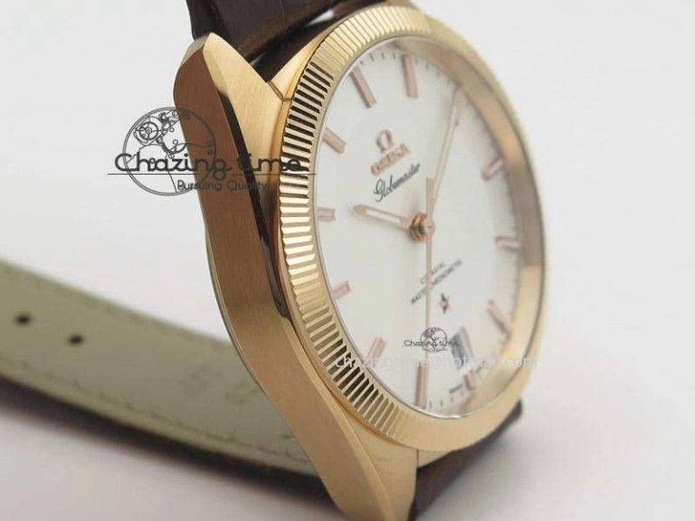Globemaster Master Chronometer RG V6F Best Edition White Dial On Brown Leather Strap A8900