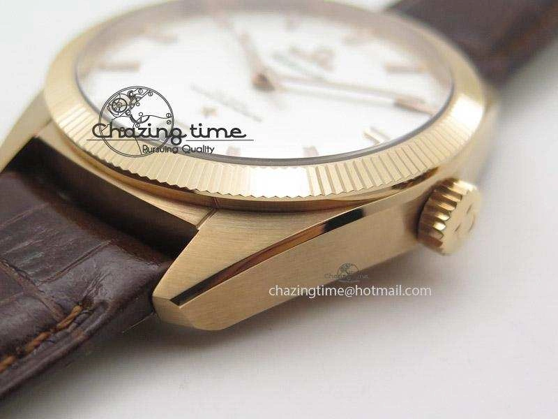Globemaster Master Chronometer RG V6F Best Edition White Dial On Brown Leather Strap A8900