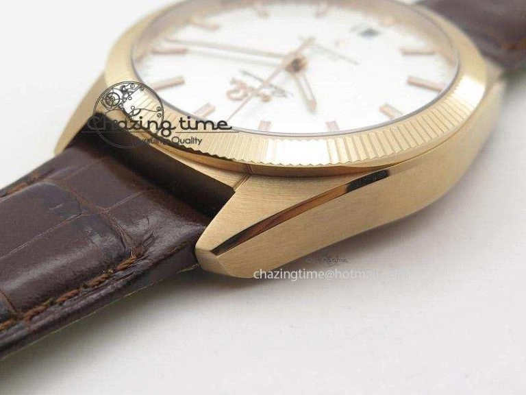Globemaster Master Chronometer RG V6F Best Edition White Dial On Brown Leather Strap A8900