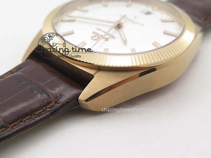 Globemaster Master Chronometer RG V6F Best Edition White Dial On Brown Leather Strap A8900