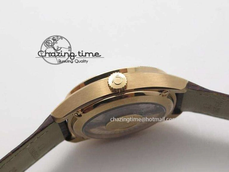 Globemaster Master Chronometer RG V6F Best Edition White Dial On Brown Leather Strap A8900