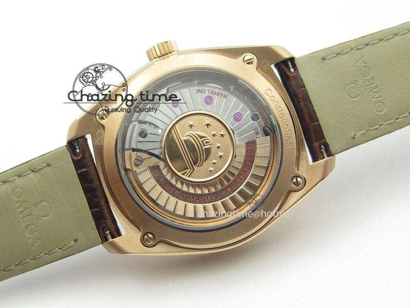 Globemaster Master Chronometer RG V6F Best Edition White Dial On Brown Leather Strap A8900
