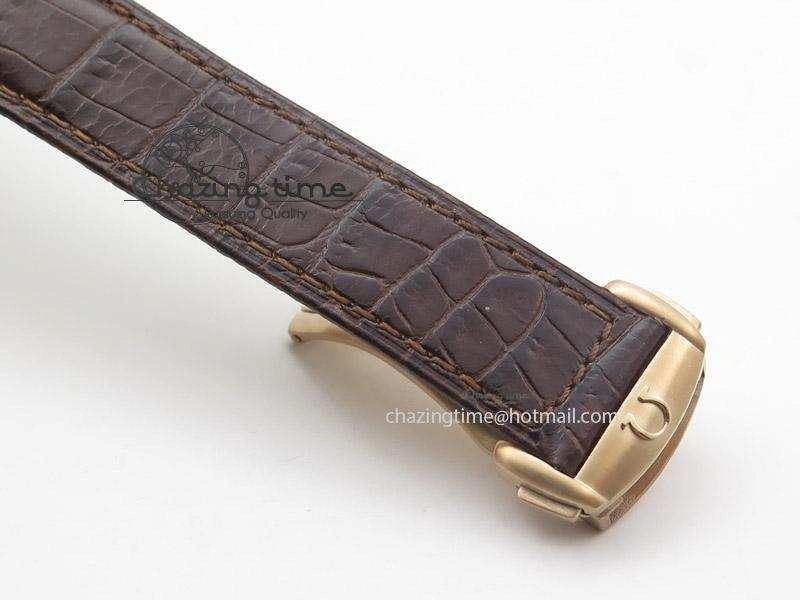 Globemaster Master Chronometer RG V6F Best Edition White Dial On Brown Leather Strap A8900