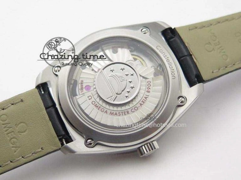 Globemaster Master Chronometer SS V6F Best Edition White Dial On Black Leather Strap A8900